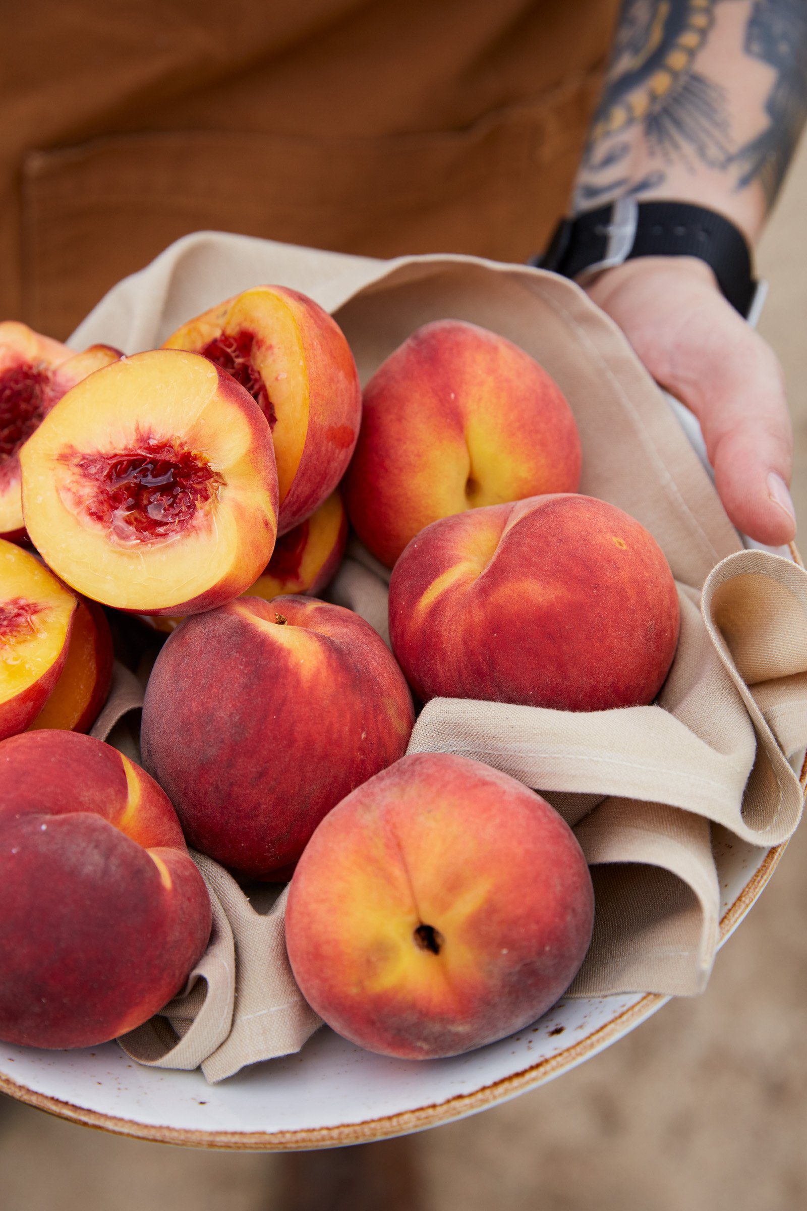 basket of peaches