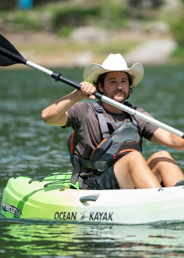 person kayaking