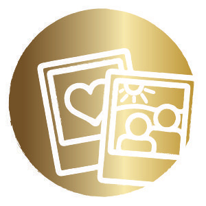 Golden graphic of cards