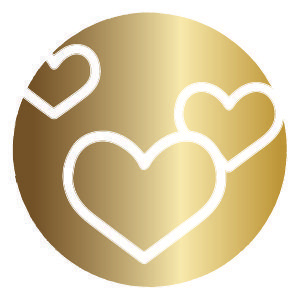 golden graphic of hearts