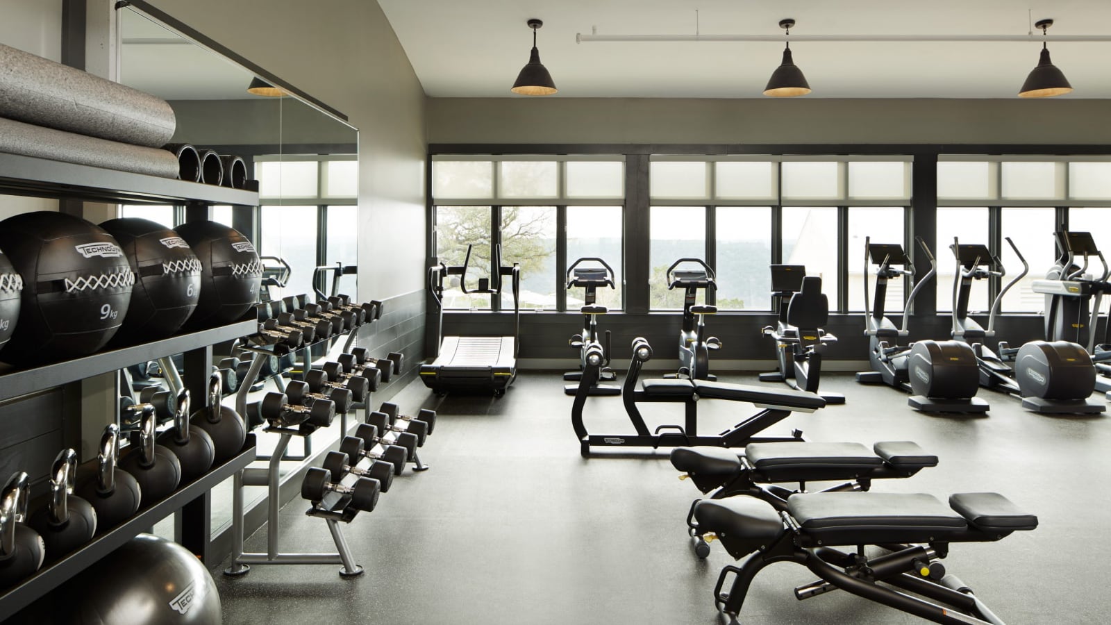 fitness center with equipment