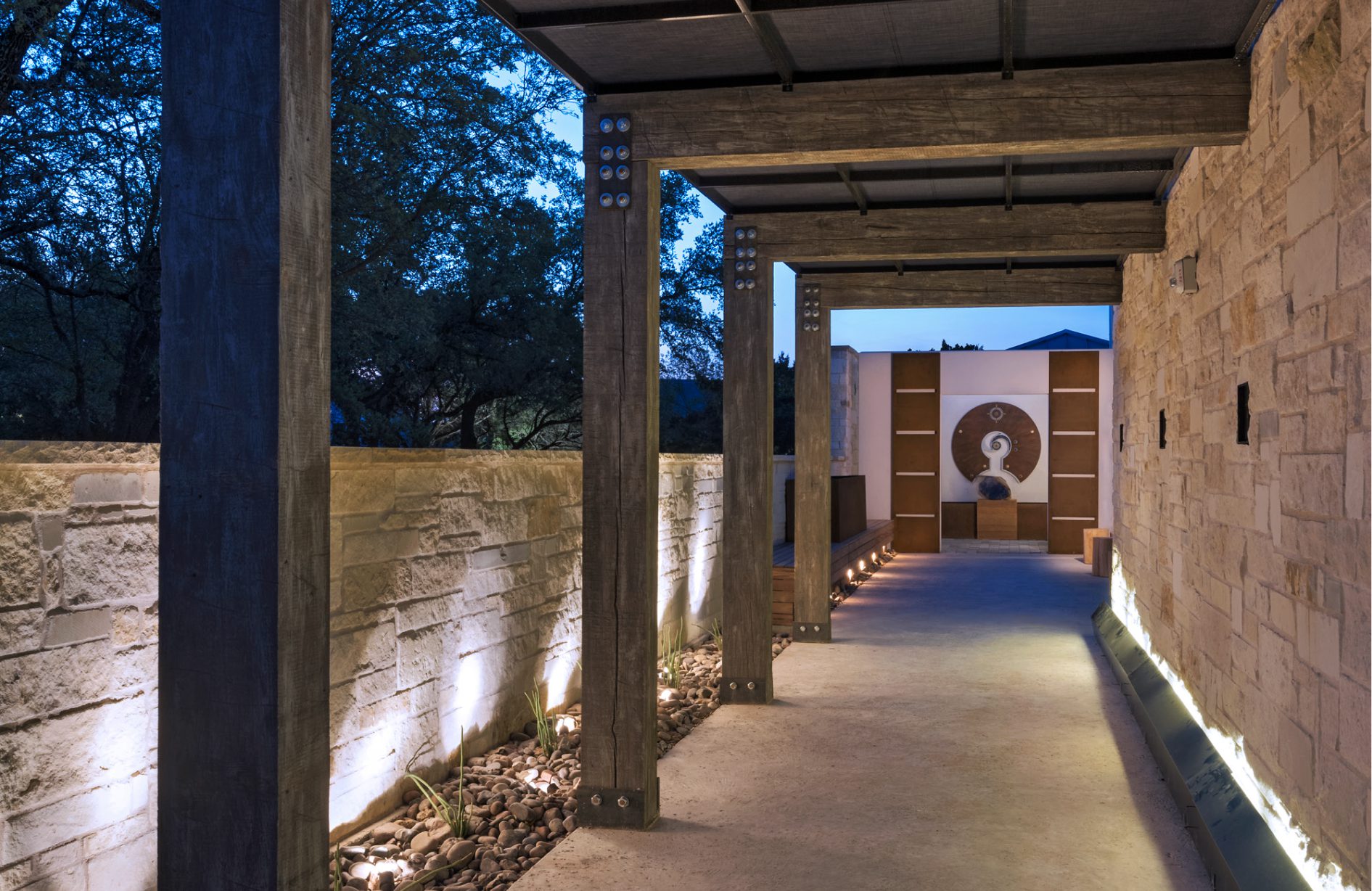 outdoor covered hallway