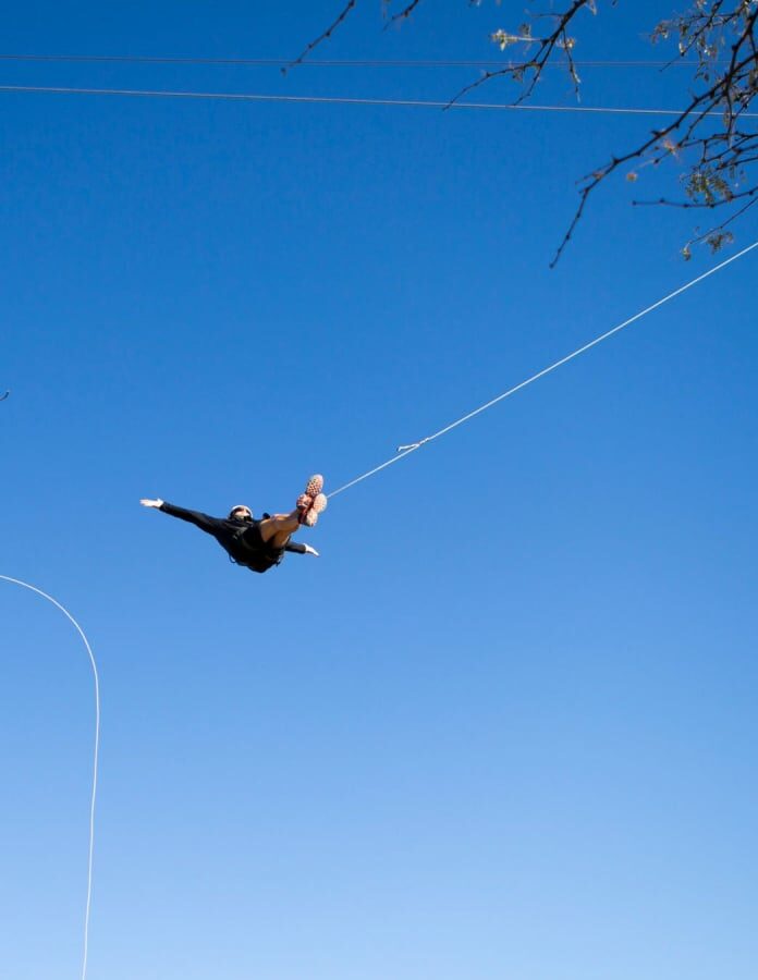 person bungee jumping