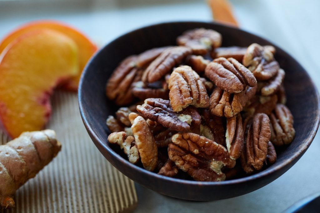 Bowl of pecan nuts