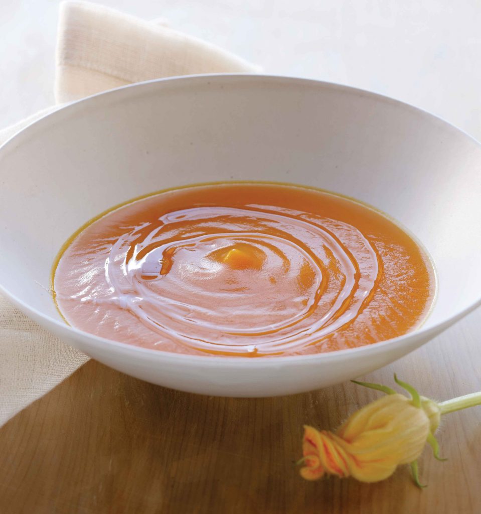 butternut squash soup in a bowl