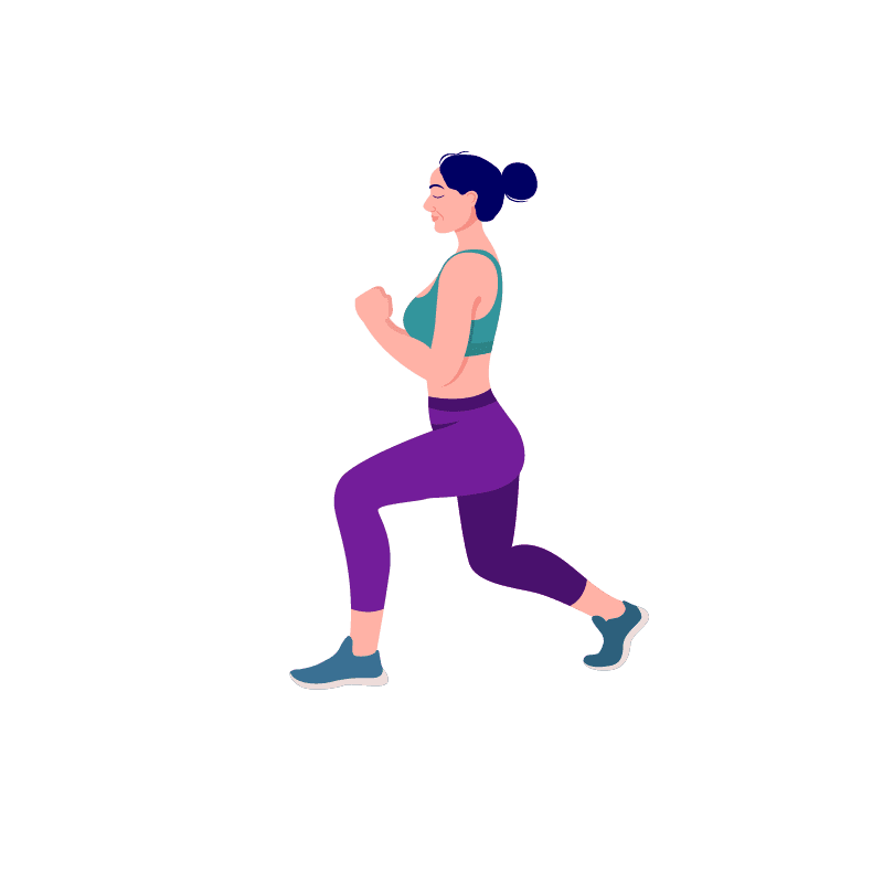 graphic of woman doing stationary lunge exercise