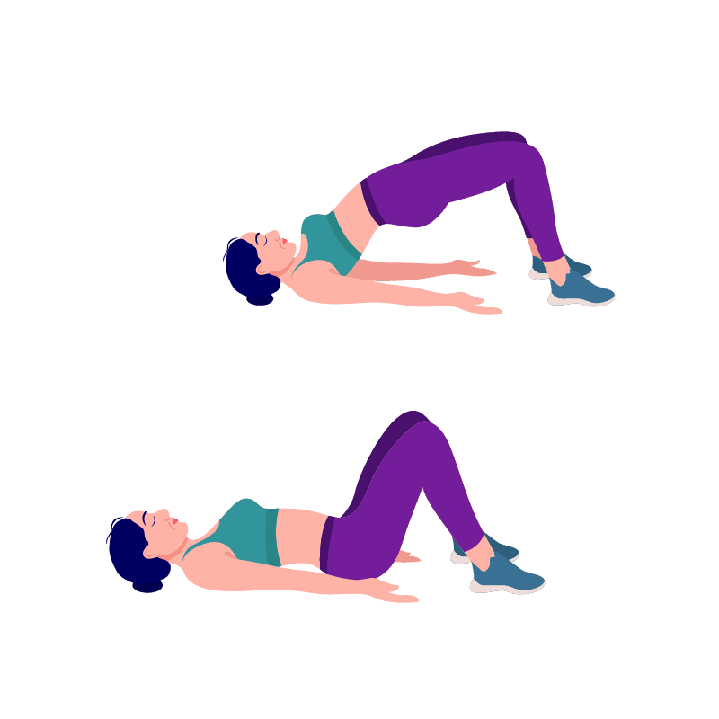 graphic of woman doing bridge exercise