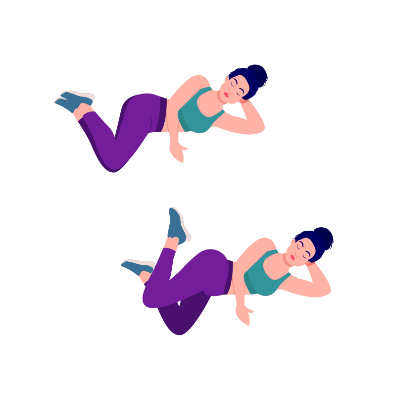 graphic of woman doing clam exercise