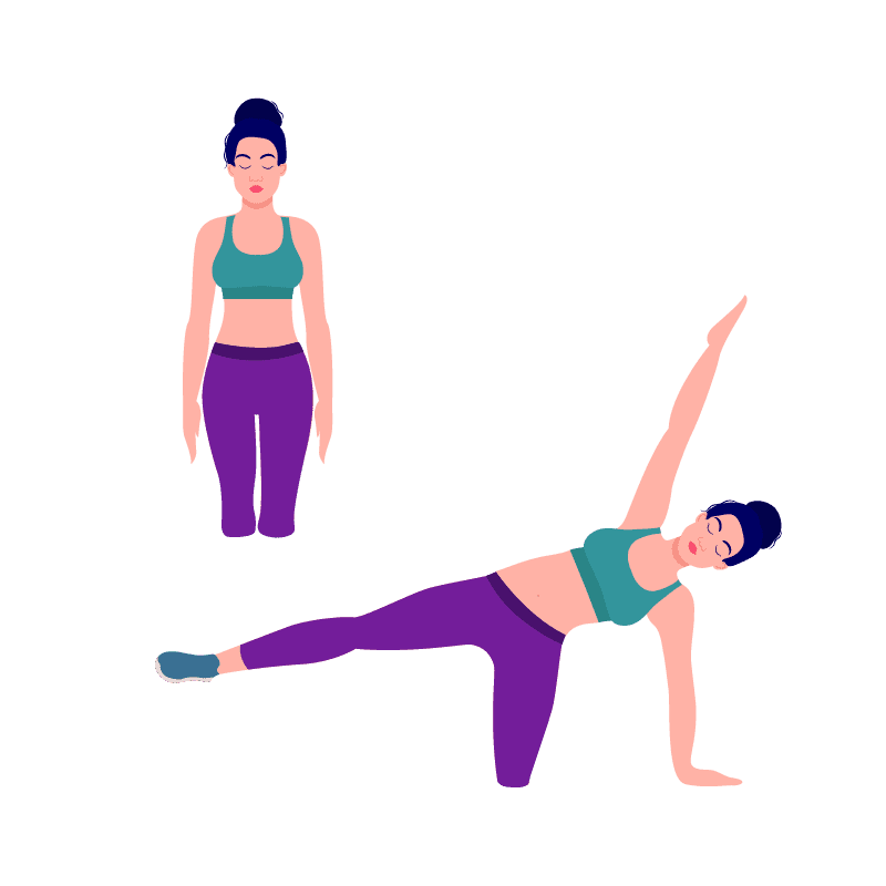 graphic of woman doing kneeling side leg exercise